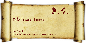 Mónus Imre névjegykártya