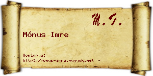 Mónus Imre névjegykártya